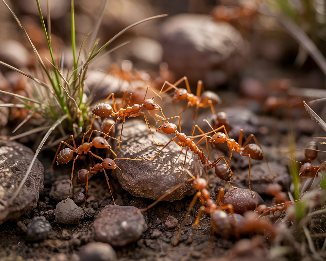 A cluster of Pharoah ants