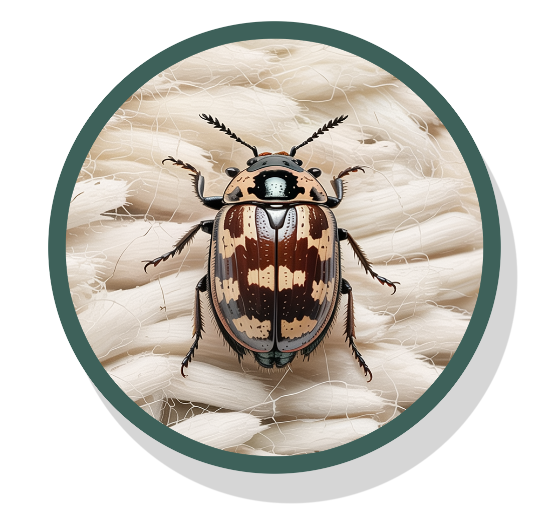 A carpet beetle
